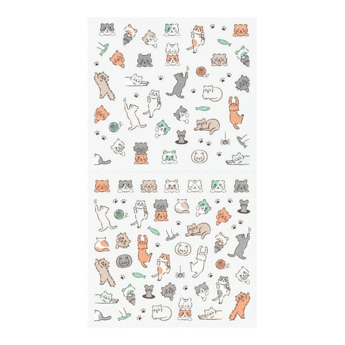Midori Planner Sticker Ruled Line Cat