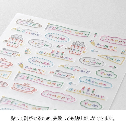 Midori Planner Sticker Words Anniversary