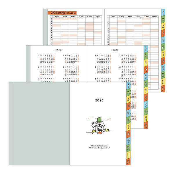 Midori Pocket Diary <A6> Monthly Ojisan 2026