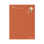 Front view of A6 Midori Ojisan 2027 diary featuring mascot and gold typography