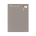 Midori Ojisan A6 weekly diary 2027 taupe cover with gold foil mascot illustration