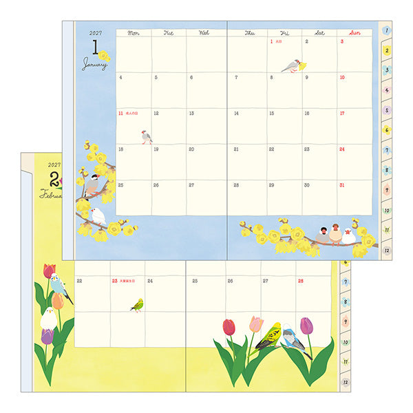 Midori Pocket Diary B6 Bird 2027