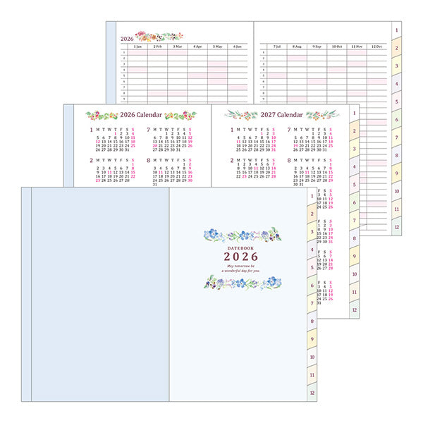 Midori Pocket Diary <B6> Country Time Flower 2026
