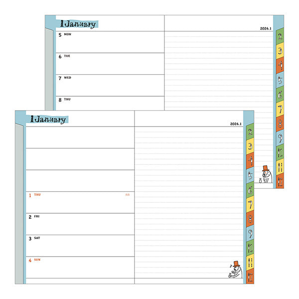 Midori Pocket Diary <B6> Ojisan 2026