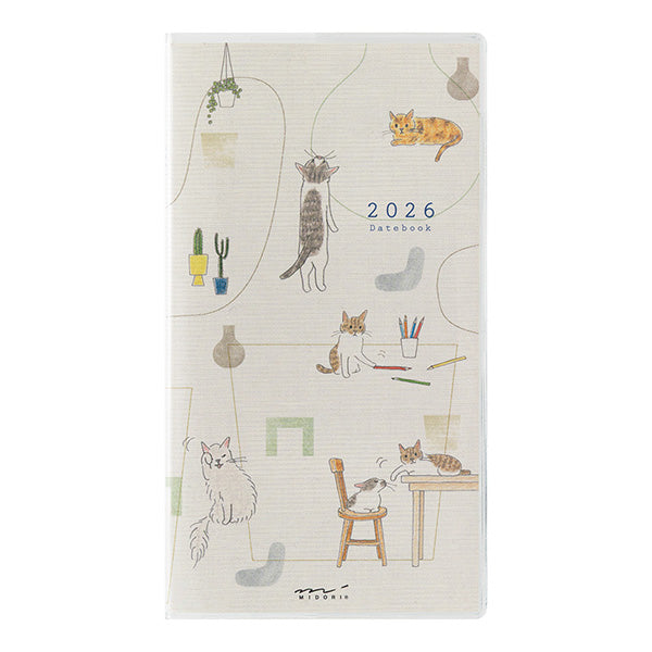 Midori Pocket Diary B6 Slim Cat 2026