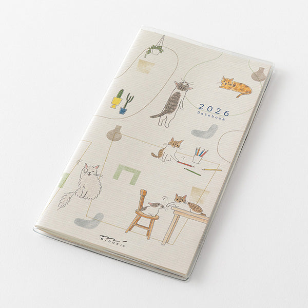 Midori Pocket Diary B6 Slim Cat 2026