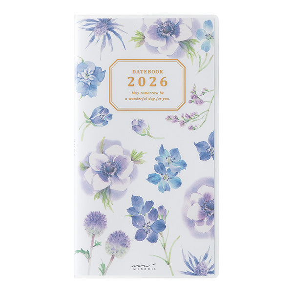 Midori Pocket Diary B6 Slim Country Time Flower 2026