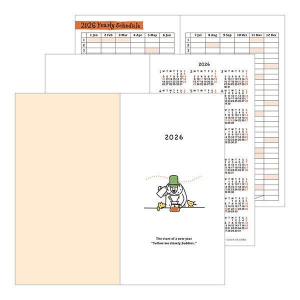 Midori Pocket Diary B6 Slim Ojisan 2026