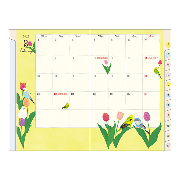 Midori Pocket Diary Mini Bird 2027