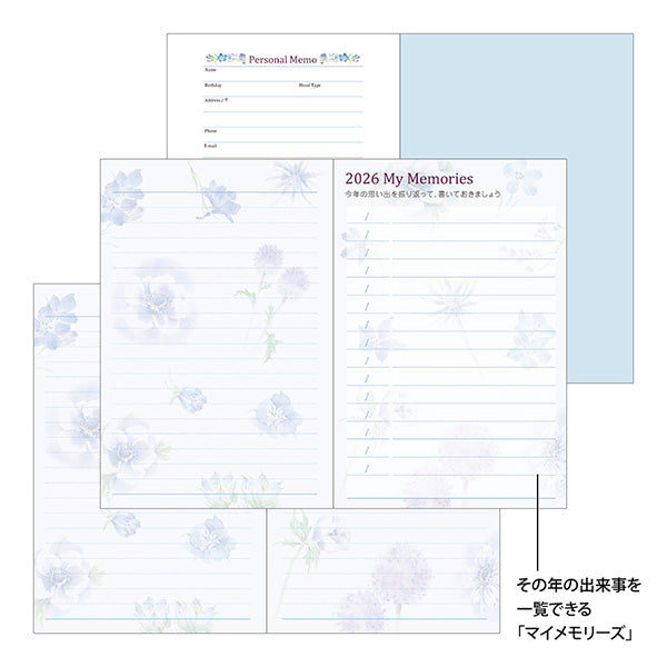 Midori Pocket Diary <Mini> Country Time Flower 2026