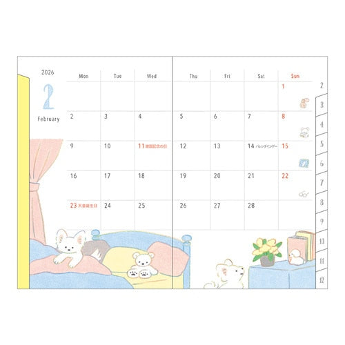 Midori Pocket Diary <Mini> Dog 2026