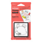 Midori self-inking stamp with bear takeout food design