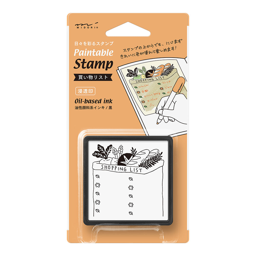 Midori paintable stamp with oil-based vegetable checklist