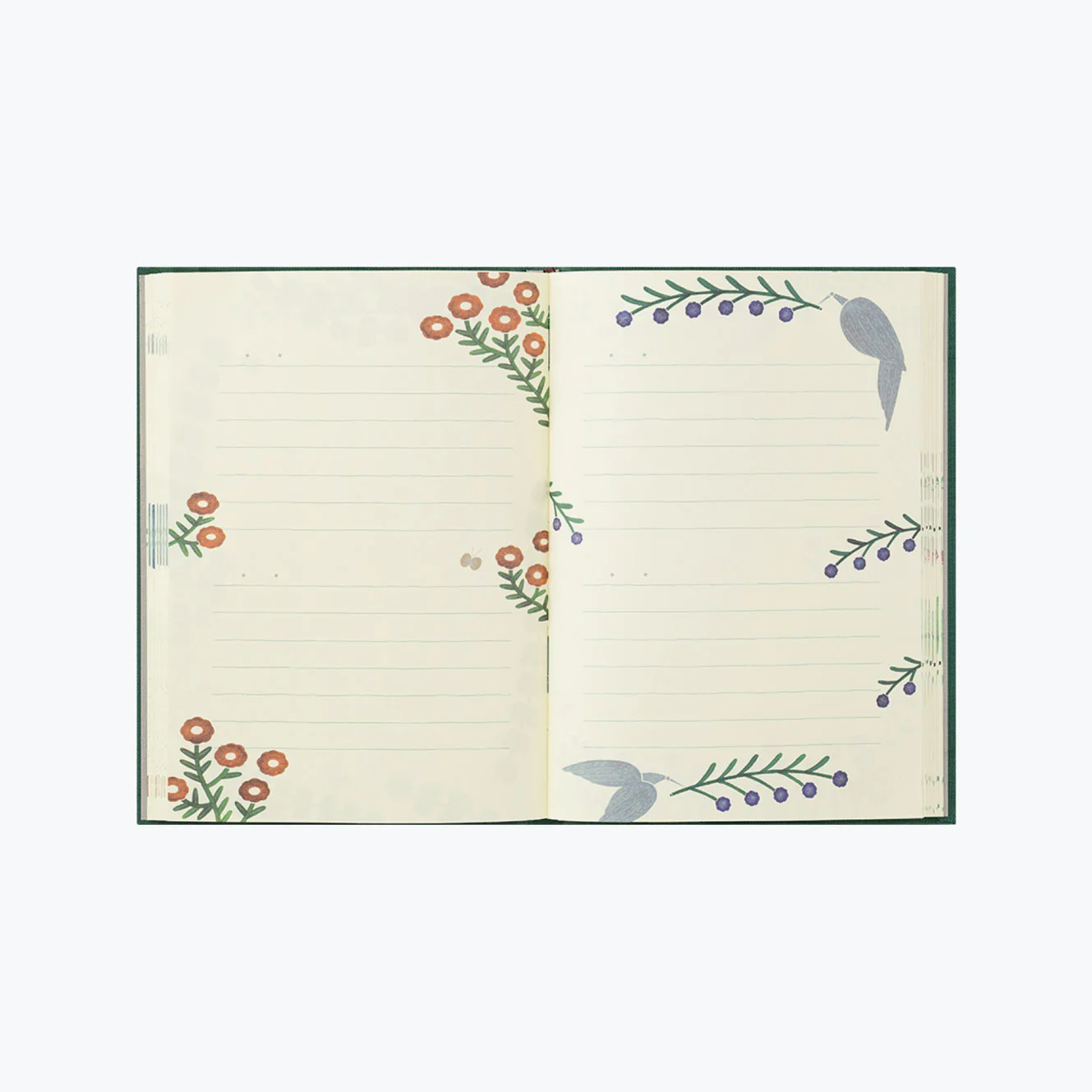 Midori Soft Cover Diary Flower & Bird