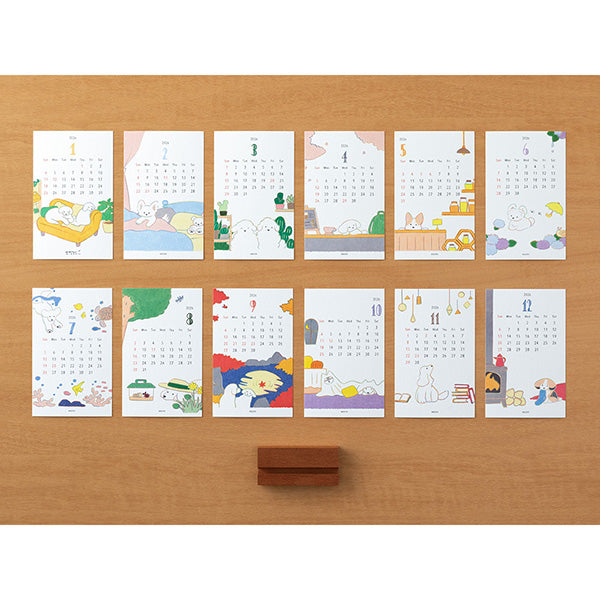 Midori Stand Calendar Dog 2026