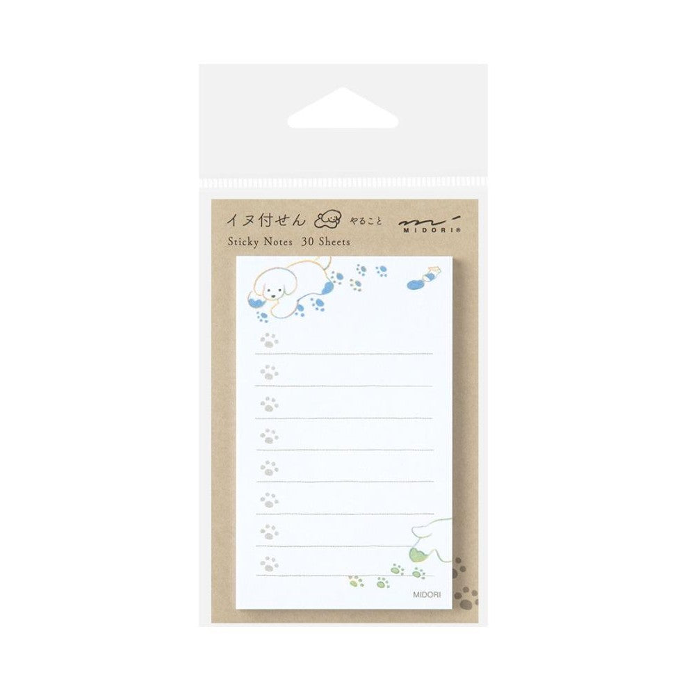 Midori To-Do List Sticky Note - Dogs White - 30 Sheets