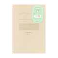 Midori Yuru Log B6 monthly notebook with kraft cover and mint green sticker