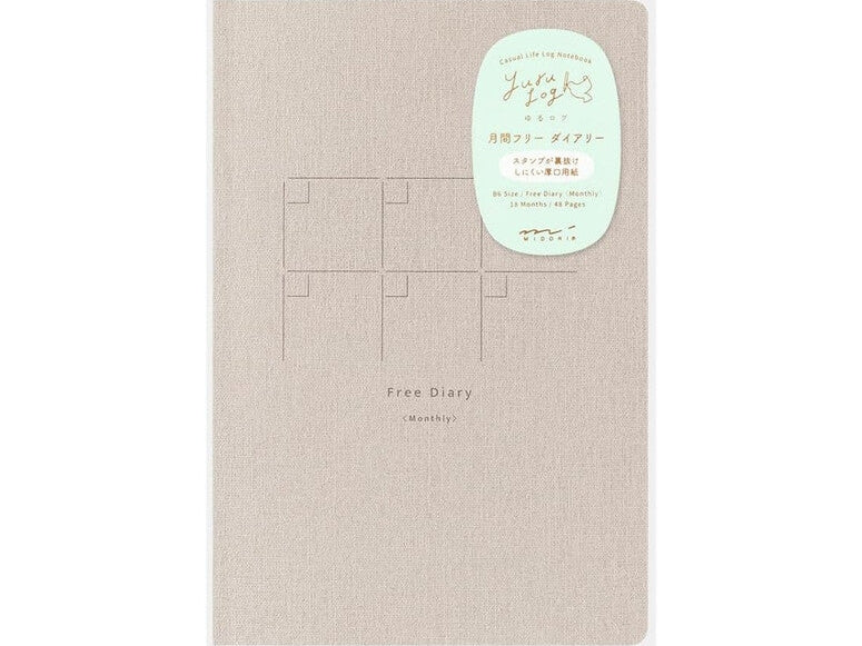 Midori Yuru Log B6 Notebook Free Diary Monthly