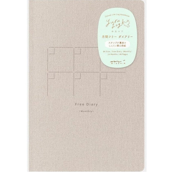 Midori Yuru Log B6 Notebook Free Diary Monthly