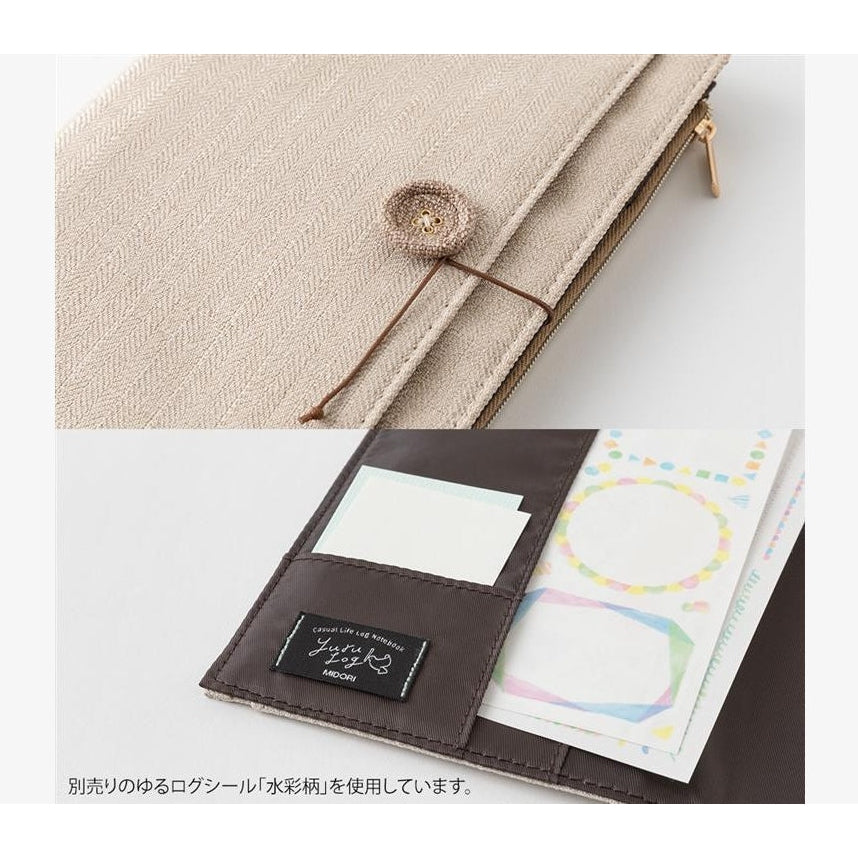 Midori Yuru Log Cloth Cover B6 Beige