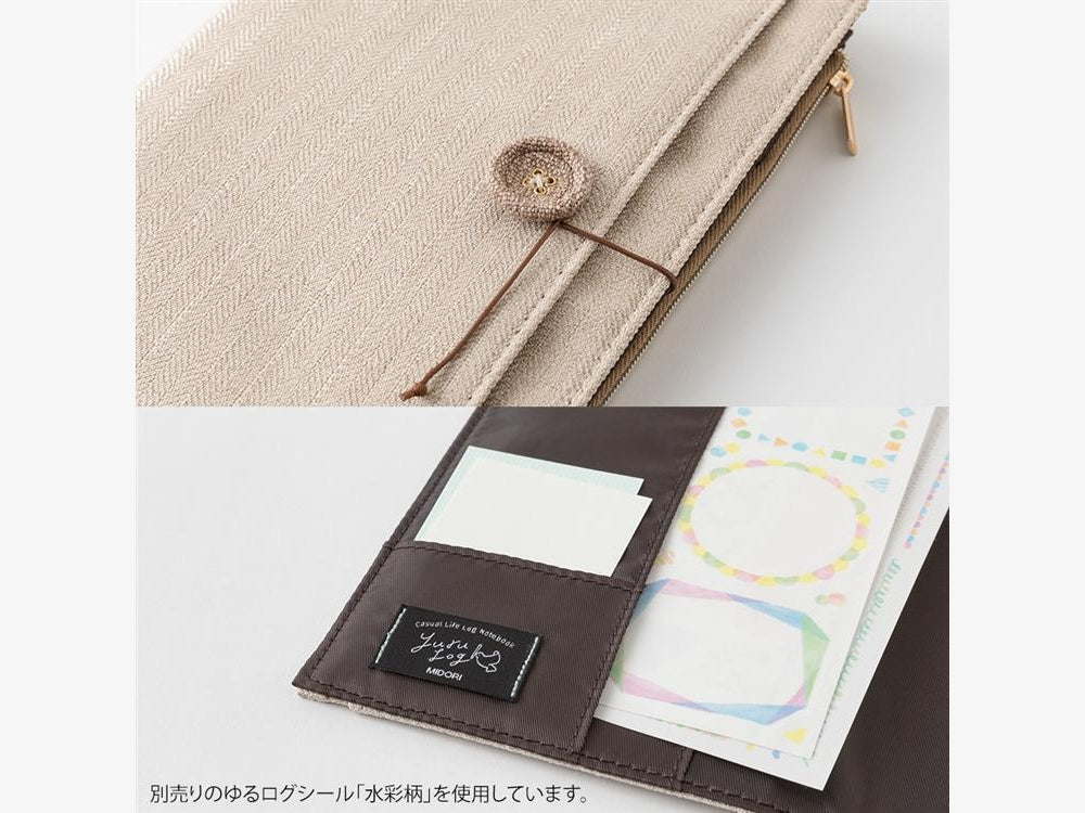 Midori Yuru Log Cloth Cover (B6) Beige