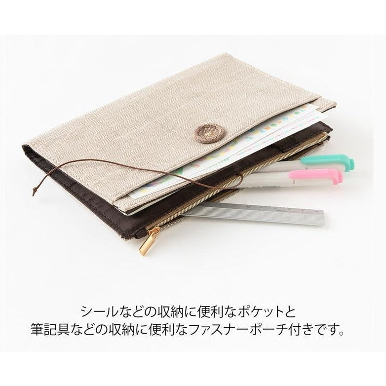 Midori Yuru Log Cloth Cover B6 Beige