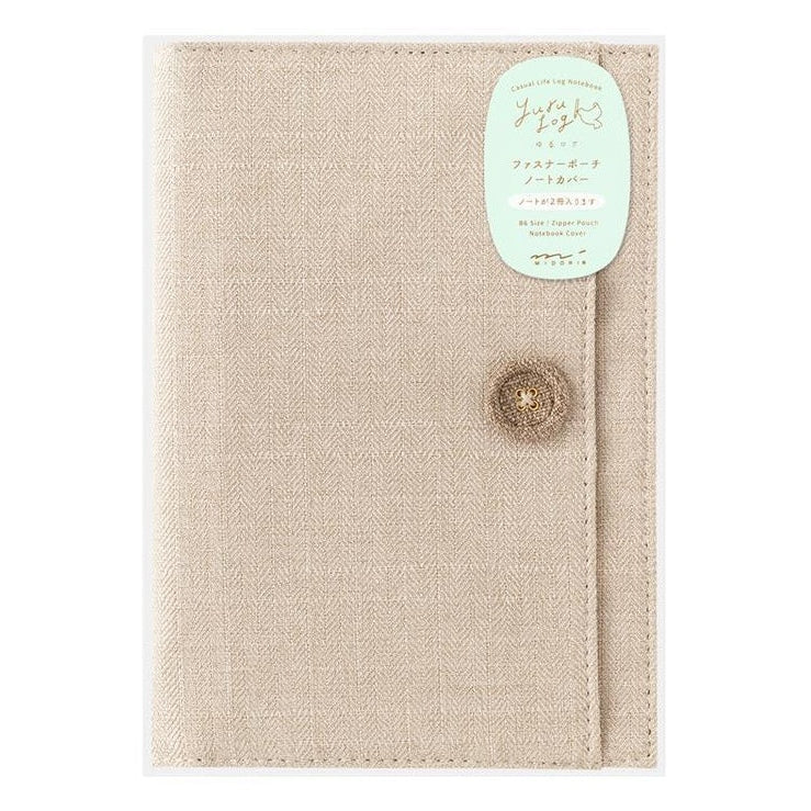 Midori Yuru Log Cloth Cover B6 Beige