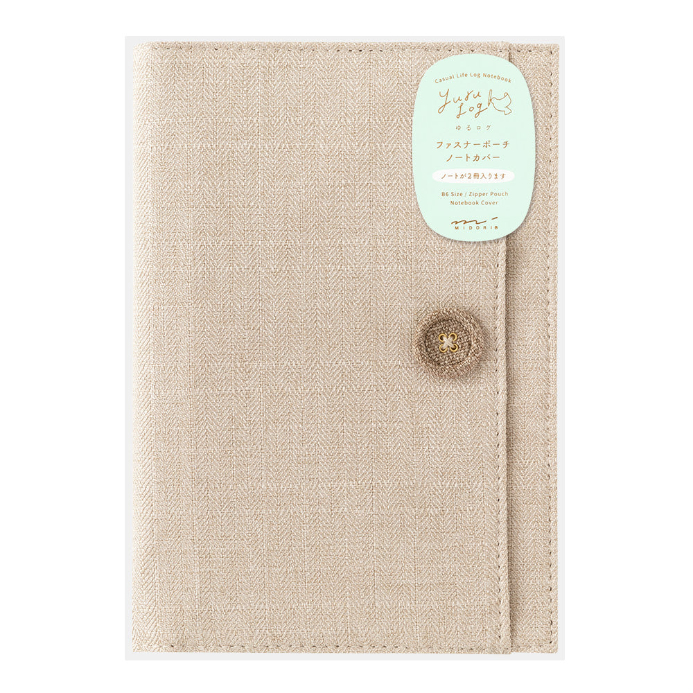 Midori Yuru Log Cloth Cover - B6 - Beige