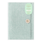 Midori Yuru Log Cloth Cover B6 pale mint green textured notebook cover with vertical closure