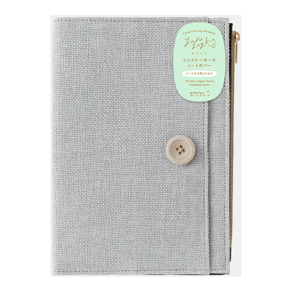 Midori Yuru Log Cloth Cover - B6 - Grey