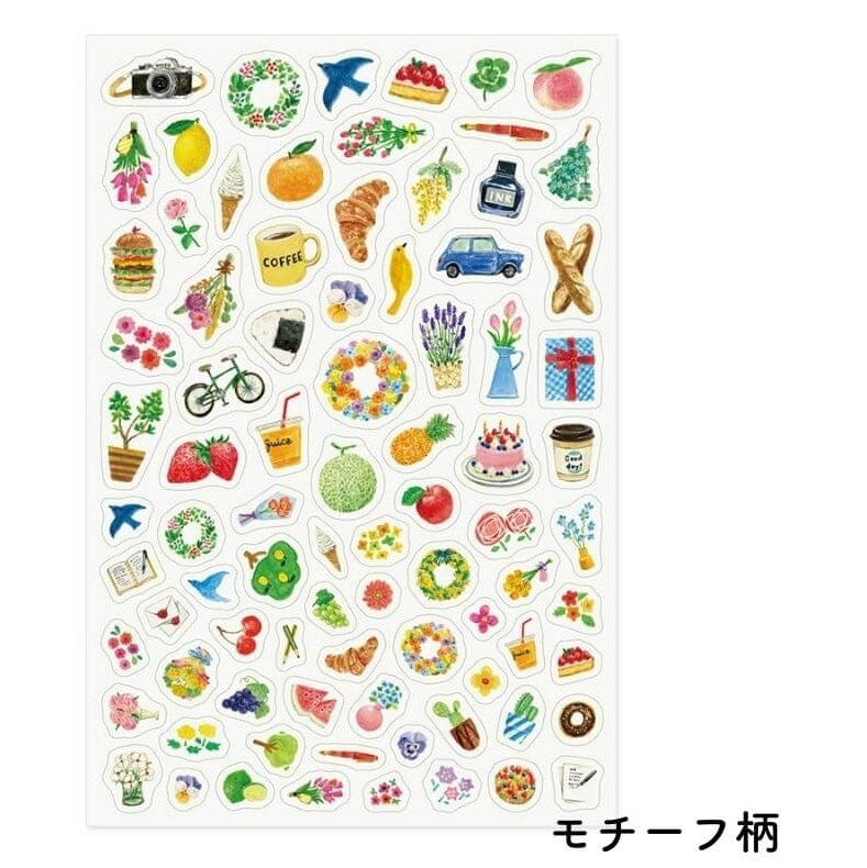 Midori Yuru Log Decoration Sticker Sheet - Motif