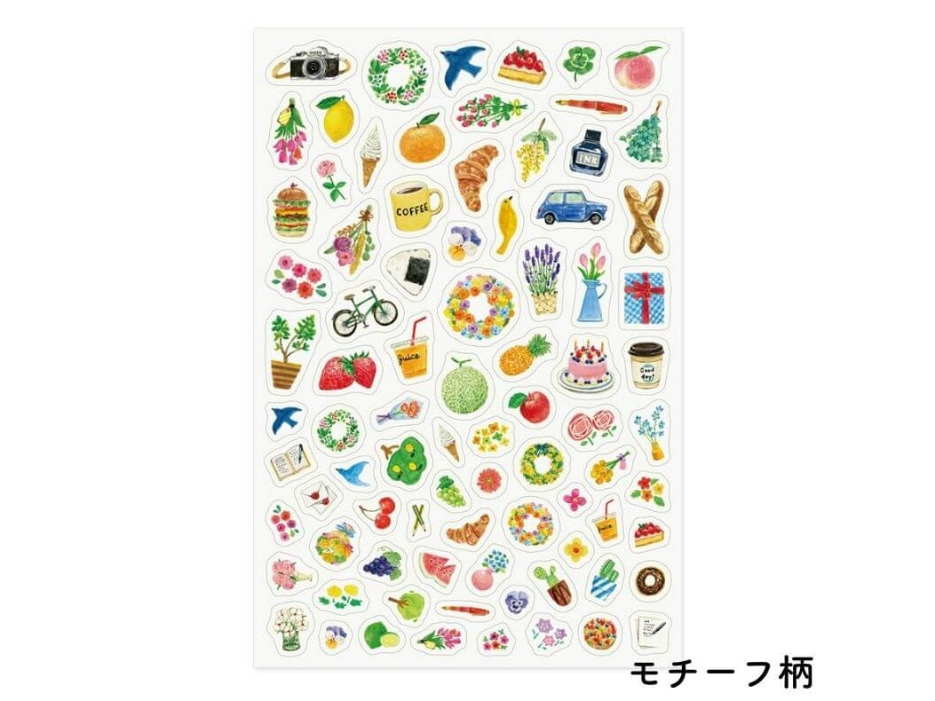 Midori Yuru Log Decoration Sticker Sheet - Motif