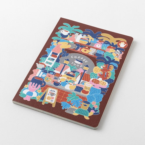 Midori Yuru Log Dot Grid Notebook B6 Coffee Shop
