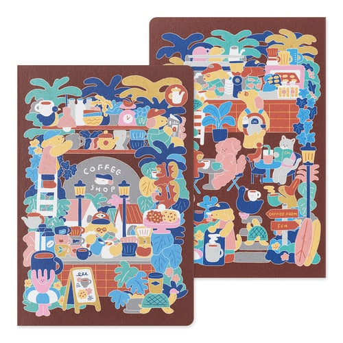 Midori Yuru Log Dot Grid Notebook B6 Coffee Shop