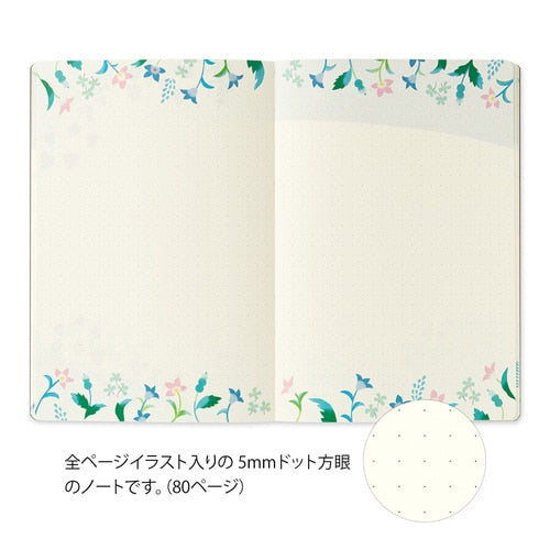 Midori Yuru Log Dot Grid Notebook B6 Floral