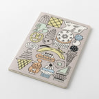 Midori Yuru Log Dot Grid Notebook B6 Sweets and Animals