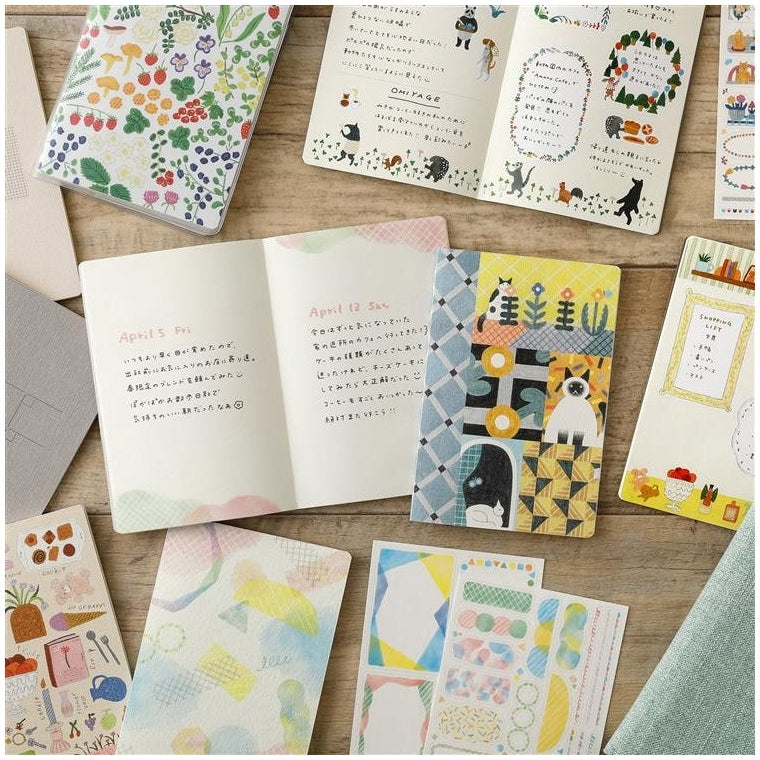 Midori Yuru Log Notebook Cat B6 Dot Grid 5mm