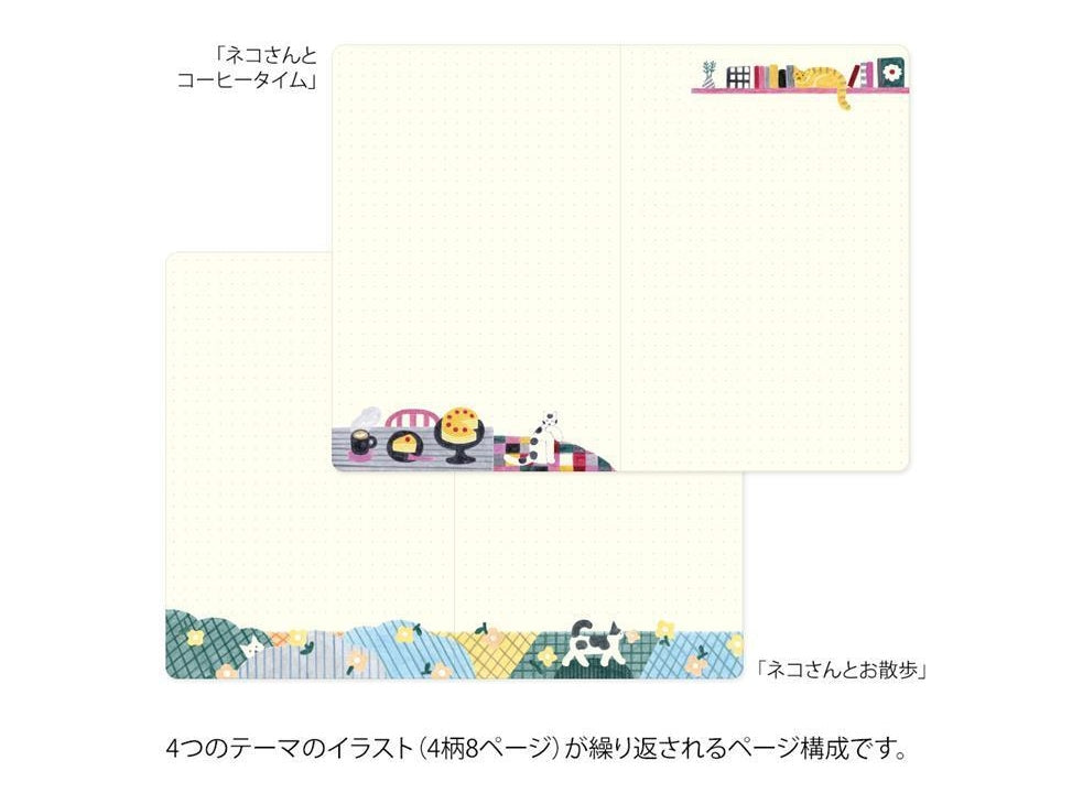 Midori Yuru Log Notebook Cat B6 Dot Grid 5mm