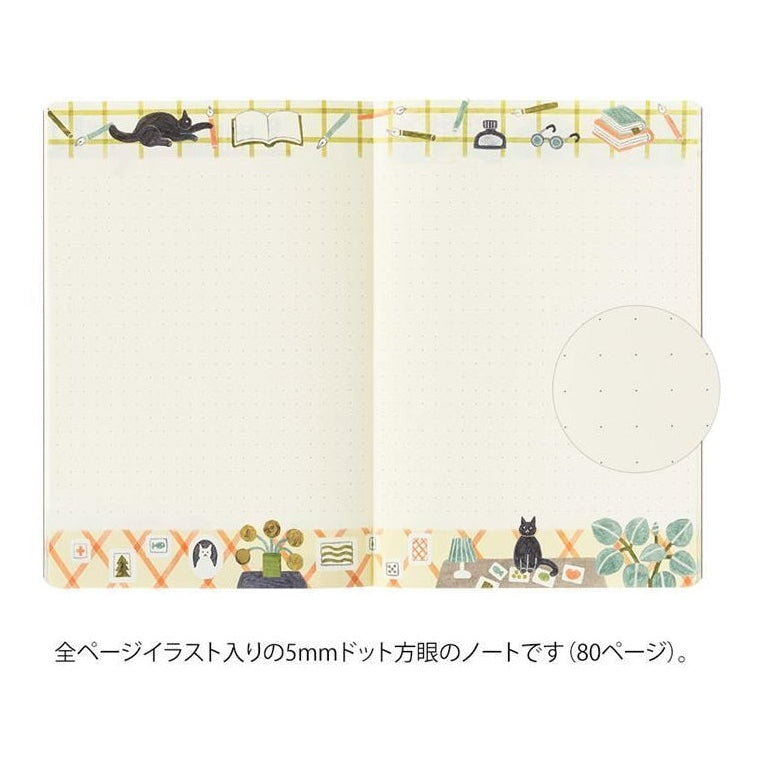 Midori Yuru Log Notebook Cat B6 Dot Grid 5mm