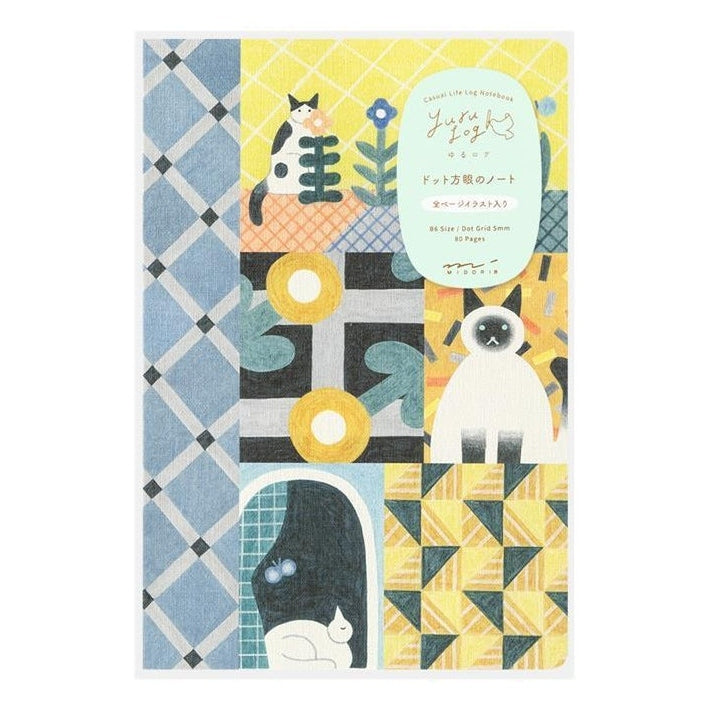 Midori Yuru Log Notebook Cat B6 Dot Grid 5mm