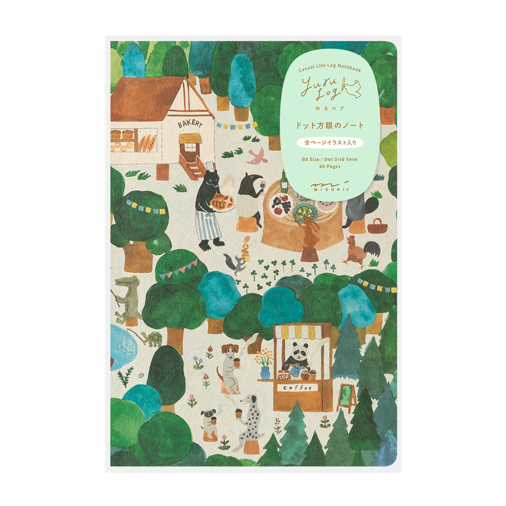 Midori Yuru Log Notebook Forest B6 Dot Grid 5mm