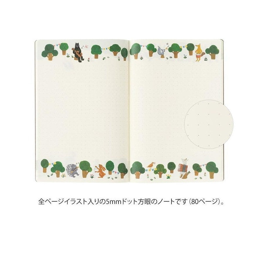 Midori Yuru Log Notebook Forest B6 Dot Grid 5mm
