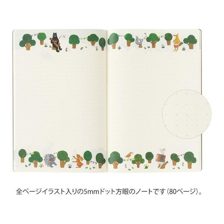 Midori Yuru Log Notebook Forest B6 Dot Grid 5mm