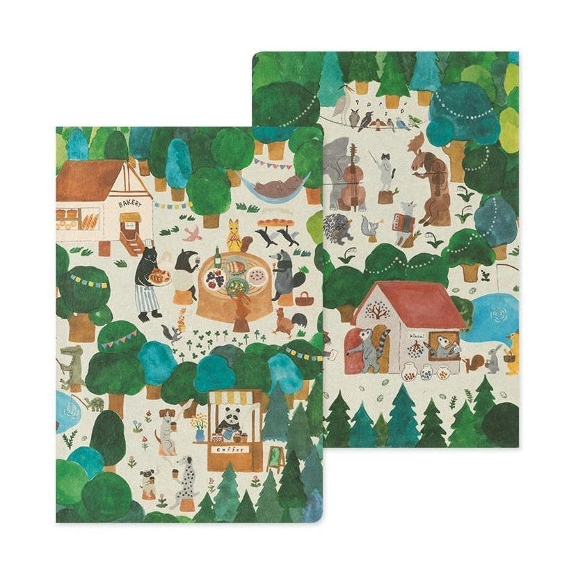 Midori Yuru Log Notebook Forest B6 Dot Grid 5mm