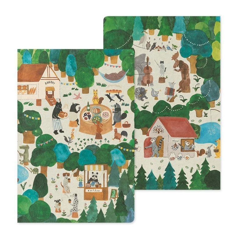 Midori Yuru Log Notebook Forest B6 Dot Grid 5mm