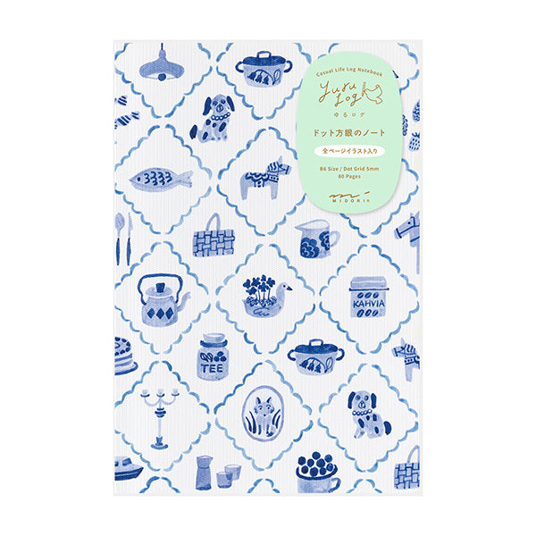 Midori Yuru Log Notebook My Life B6 Blue Nordic