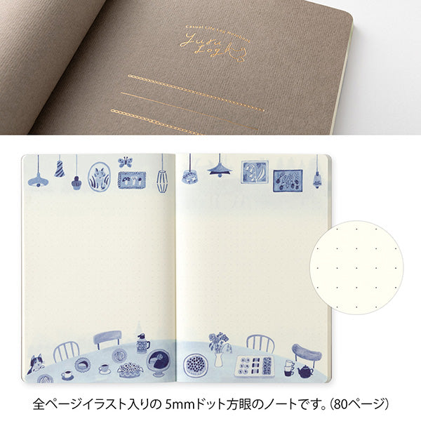 Midori Yuru Log Notebook My Life B6 Blue Nordic