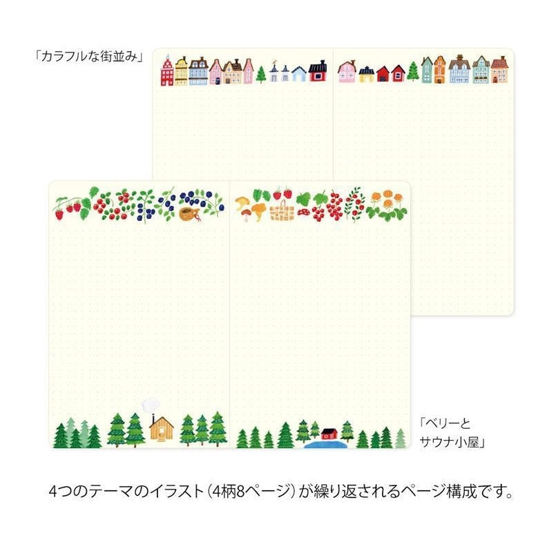 Midori Yuru Log Notebook Scandi B6 Dot Grid 5mm