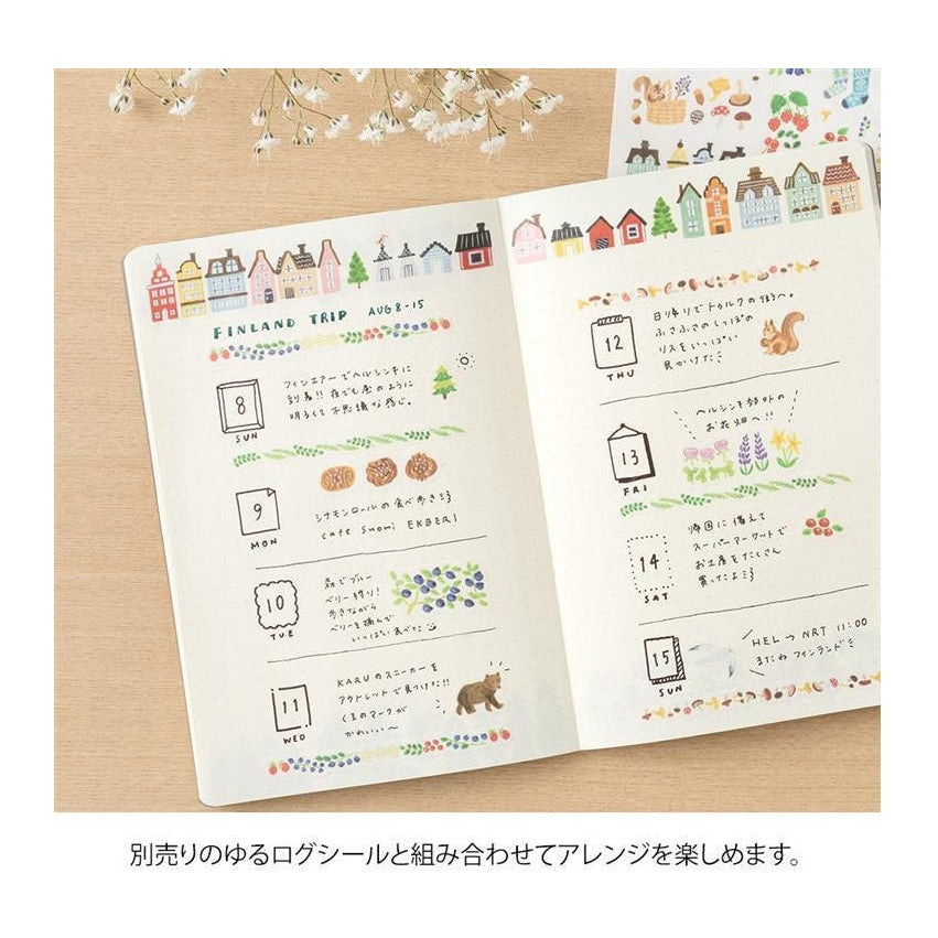 Midori Yuru Log Notebook Scandi B6 Dot Grid 5mm