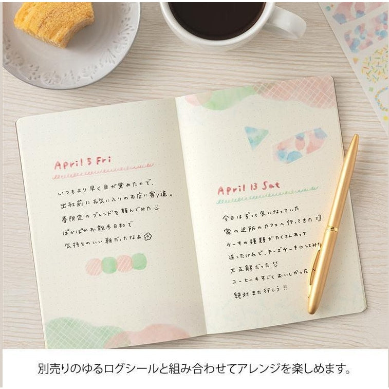 Midori Yuru Log Notebook Water Colour B6 Dot Grid 5mm